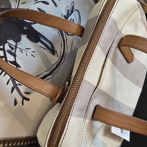 Fossil Women's Neutral Striped Sydney Satchel Crossbody Bag - Picture 5 of 9